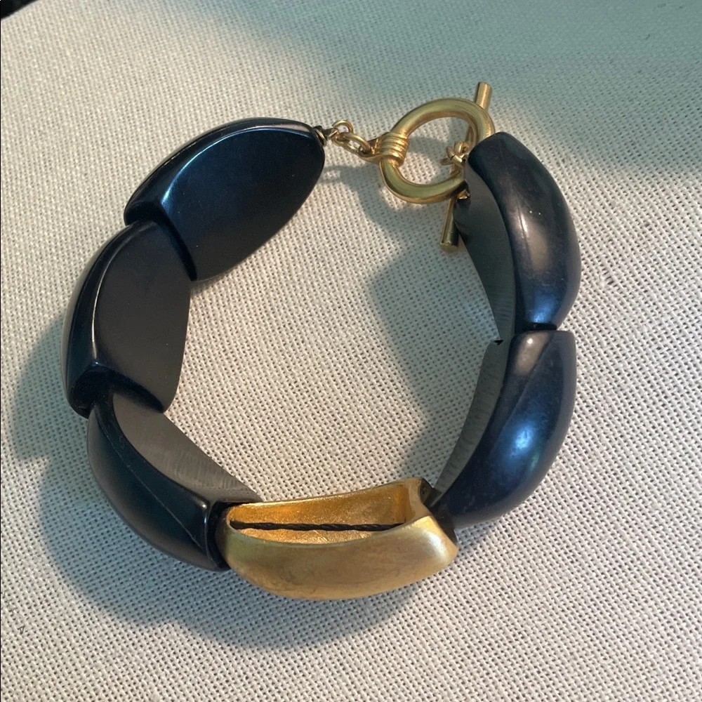 Gold and Black Link Bracelet
